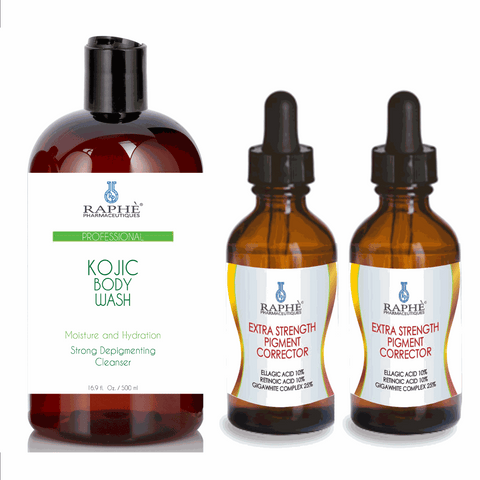 Extra Strength Kojic Acid Body Wash Plus 60ml Pigment Corrector Serum 3-Pack