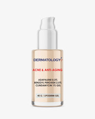Betamethasone 0.01% acne and anti-aging gel with adapalene, benzoyl peroxide, and clindamycin in 40g pump bottle