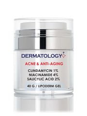 Betamethasone 0.01% Clindamycin 1% Niacinamide 4% Salicylic Acid 2% acne and anti-aging lipoderm gel in clear jar