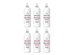 Six bottles of Raphe liquid black soap family pack for skin exfoliation and moisturizing