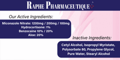 Miconazole Nitrate 5% yeast infection cream with hydrocortisone, benzocaine, aloe for 2-day vaginal antifungal treatment and external relief