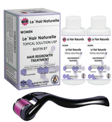 Wholesale BiotiNoxil Women Hair Restore Serum 2 bottles with micro-needling roller for hair regrowth treatment