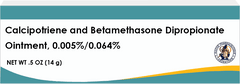 Calcipotriene and Betamethasone Dipropionate ointment 0.005%/0.064% 14g tube packaging