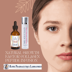 Hydrolyzed collagen serum with caviar hyaluronic acid and Matrixyl for skin firming and hydration 60ml bottles by Raphe Pharmaceutique Laboratories
