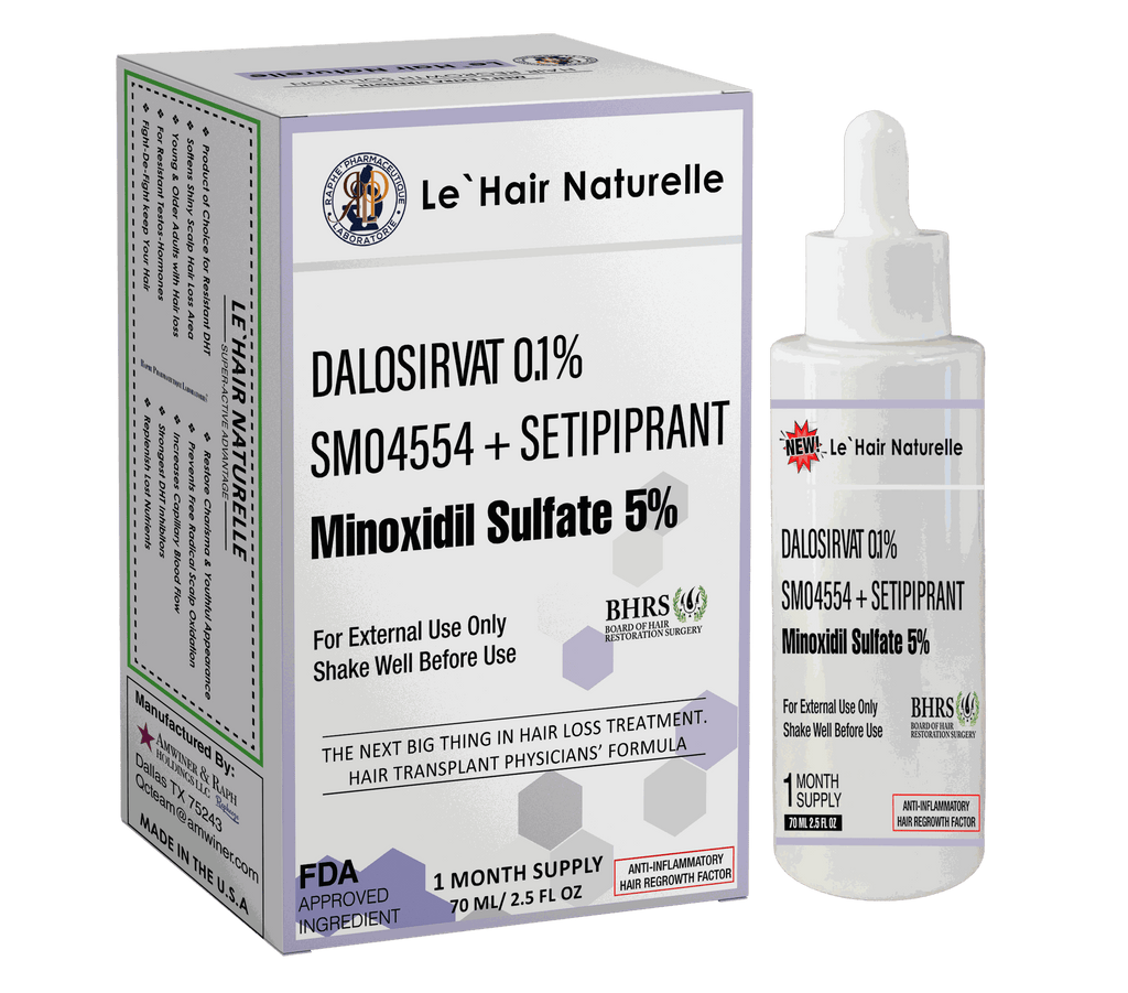 New Research Hair Loss prevention product Dalosirvat SM04554 Setipiprant Minoxidil Sulfate 70ml anti-inflammatory hair growth serum