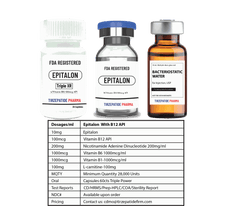 Epitalon High Potency peptide vials with Vitamin B12 API and bacteriostatic water by Tirzepatide Pharma