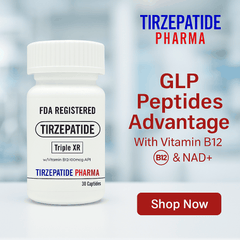Rebrand GLP-1 Peptides FDA registered Tirzepatide Pharma with Vitamin B12 and NAD+ for enhanced insulin sensitivity and metabolic benefits