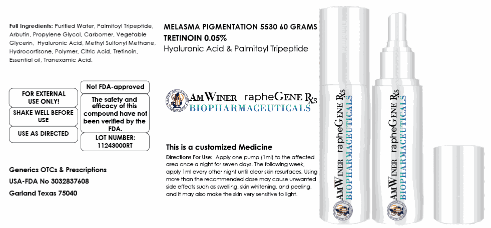 Melasma Pigment Clear gel 60g bottle with tripeptide and tretinoin for skin pigmentation treatment