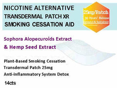 Cytisine Sephorine Alternative nicotine-free transdermal smoking cessation patch with Sophora alopecuroids and hemp seed extracts, 25mg, 30-hour sustained release