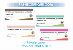 Private label generic Nystatin and Triamcinolone Acetonide cream and ointment for fungal infection treatment