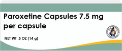 Paroxetine capsules 7.5 mg pharmaceutical packaging by Raphe Pharmaceutique Laboratories