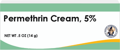 Permethrin Cream 5% topical treatment in 14g tube for skin conditions