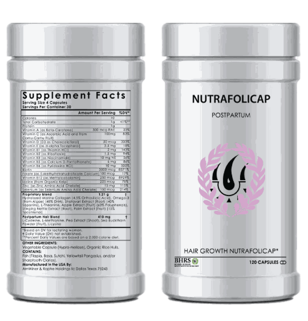 Functional Hair Growth Nutrafolicaps postpartum hair growth supplement bottle 120 capsules