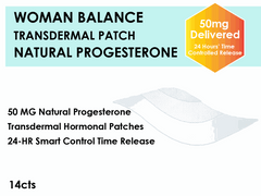 Private label hormone replacement transdermal patches with 50mg natural progesterone, 14 count pack for women balance and menopause support