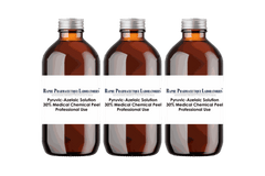 Brown glass bottles of Pyruvic-Azelaic Acid 30% medical chemical peel for professional skin treatment