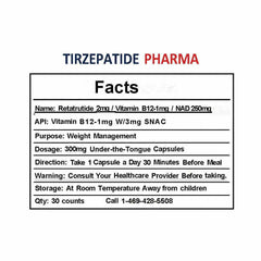 Retatrutide 2mg capsules with Vitamin B12 and NAD for weight management and metabolism support