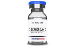Sermorelin peptide vial with vitamin B12 by Tirzepatide Pharma FDA registered