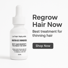 Lehair Naturelle Biotin B7 Minoxidil hair regrowth serum for women 60ml with S-EQUOL Minoxidil Sulfate for thinning hair treatment