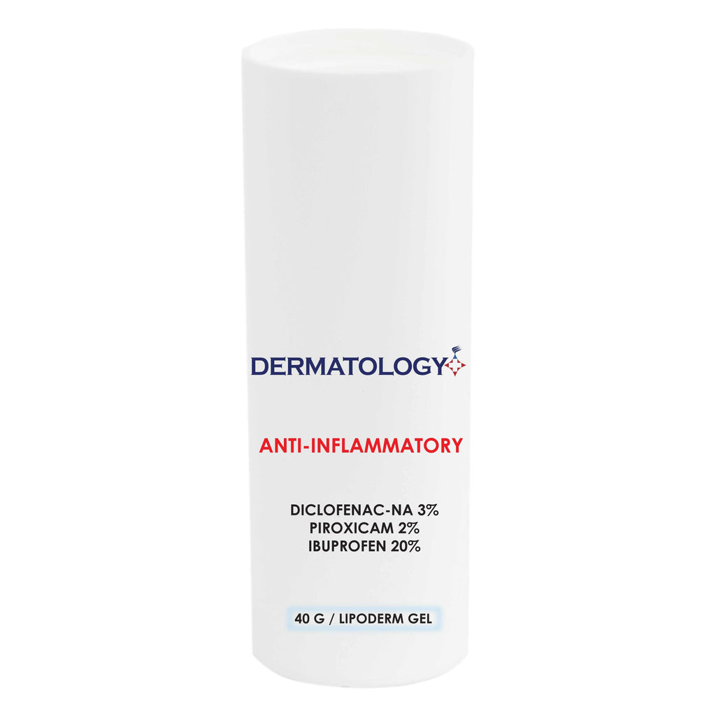 Dermatology anti-inflammatory gel with Diclofenac-Na 3%, Piroxicam 2%, and Ibuprofen 20% in 25lbs bulk packaging