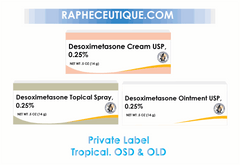 Betamethasone Budesonide Desoximetasone cream, spray, and ointment private label topical treatments