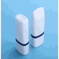 Private label clear and blend professional skincare cream bottles on blue background