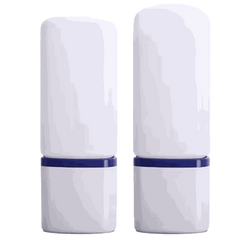 Private label clear and blend professional skincare bottles with blue accents, 2oz each