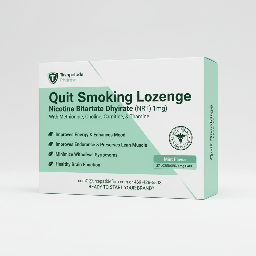 Box of Quit Smoking Lozenges with Nicotine Bitartrate and natural NRT Active extraction process, mint flavor
