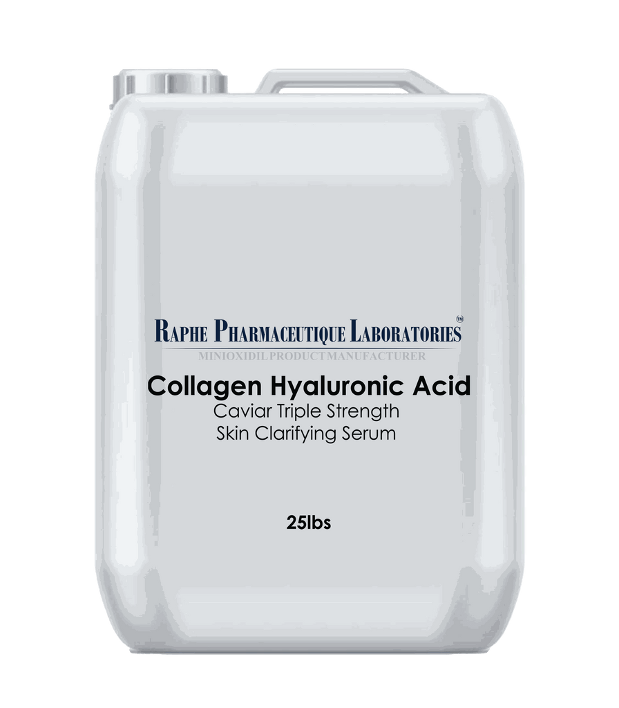 25lbs container of Collagen Hyaluronic Acid Caviar Triple Strength Skin Clarifying Serum for hydration and skin protection
