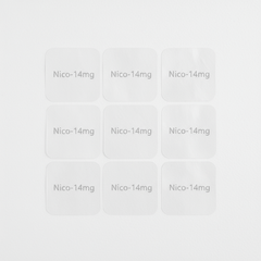 White label 14mg nicotine transdermal smoking cessation patches arranged in a grid