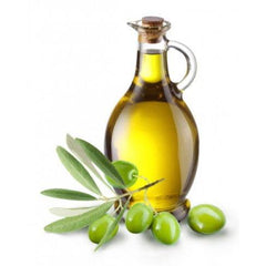 High potency skin clarifying serum natural softening oil with green olives and eucalyptus aroma in glass bottle