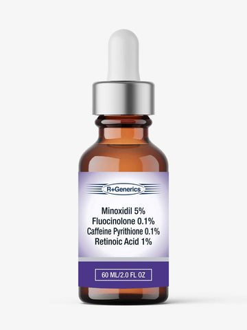 Minoxidil 5% with Fluocinolone Caffeine Pyrithione Retinoic Acid 60 Ml Unlabeled 2500 Units