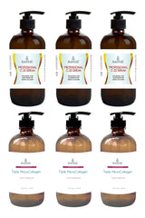 Pro-Collagen Renewal set with 3 bottles 16oz collagen emulsion and 3 bottles 8oz Vitamin C-25% concentrate serum