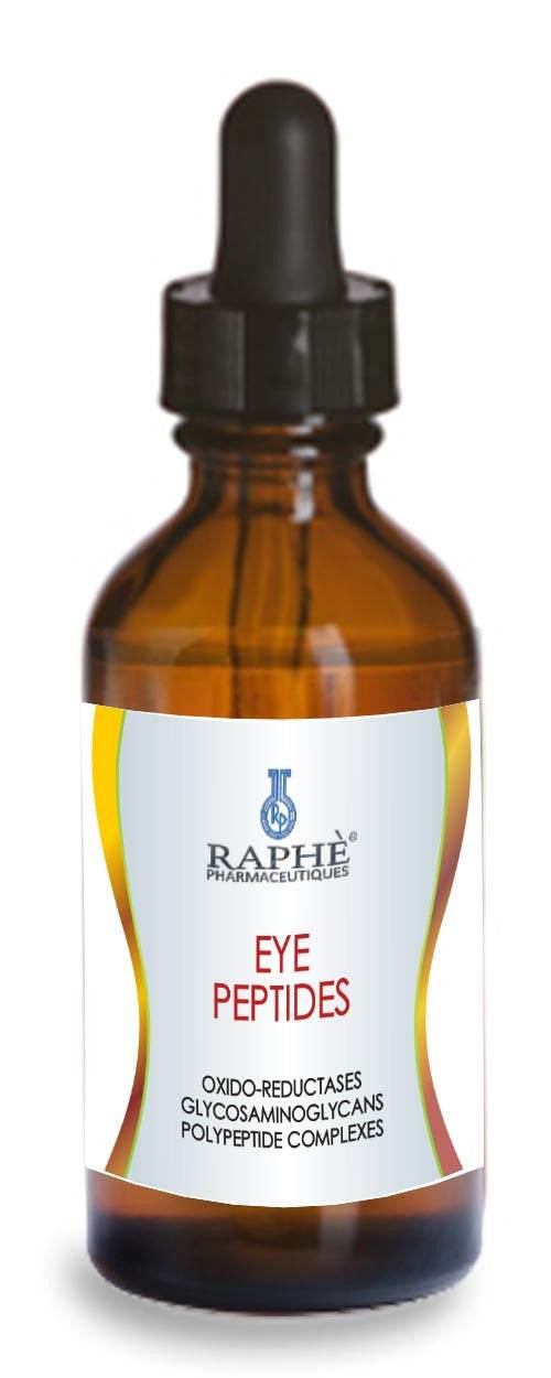 Amber dropper bottle of concentrated peptide gel for fine lines and eye care