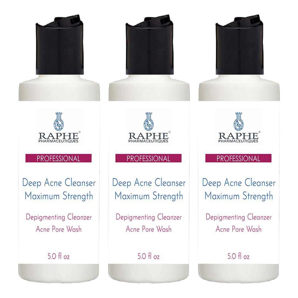 Bulk wholesale 5oz bottles of Raphe Maximum Strength Deep Acne Cleanser for acne and pigment removal
