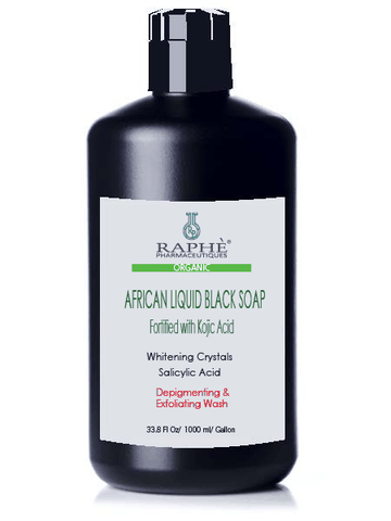 African Liquid Black Soap with Kojic Acid Concentrate 12 Packs Natural Cleanser