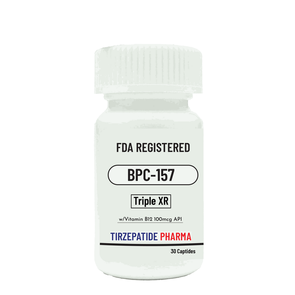 FDA registered BPC-157 Salt Triple XR peptide with Vitamin B12, 30 capsules bottle