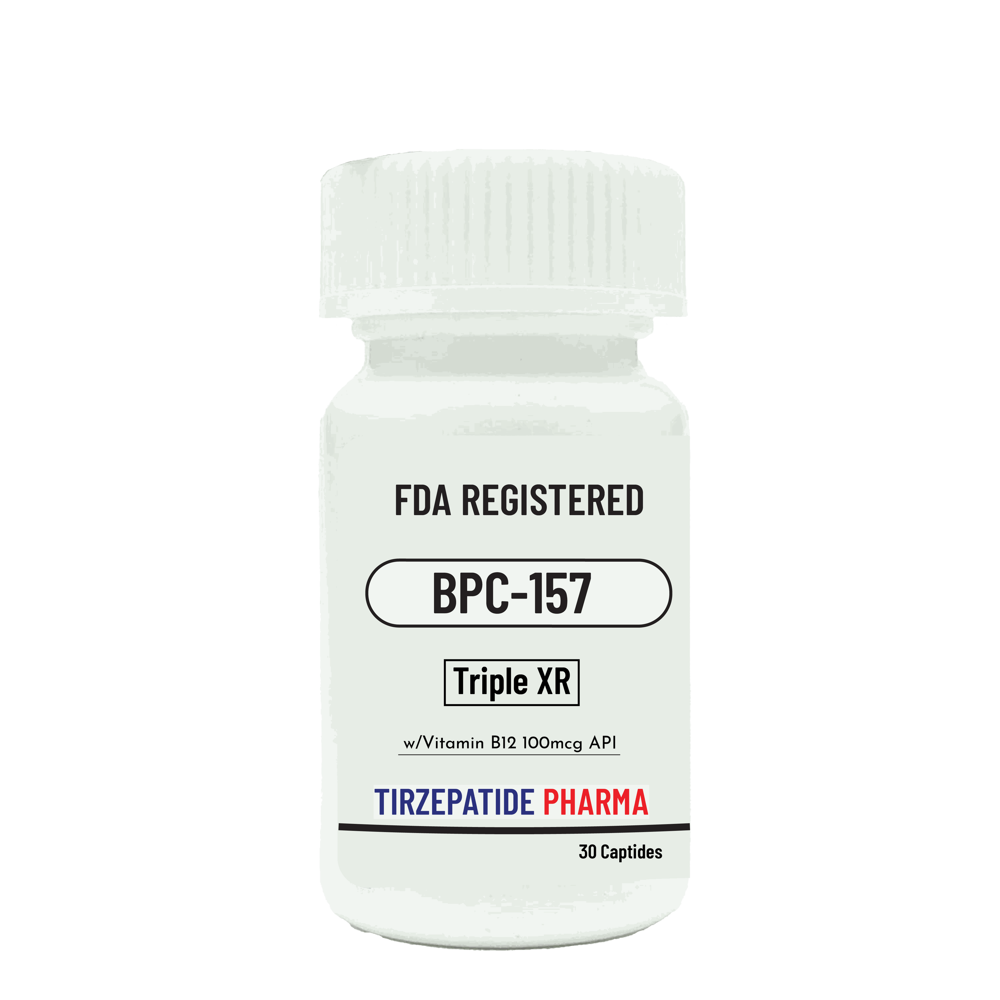 FDA registered BPC-157 Salt Triple XR peptide with Vitamin B12, 30 capsules bottle