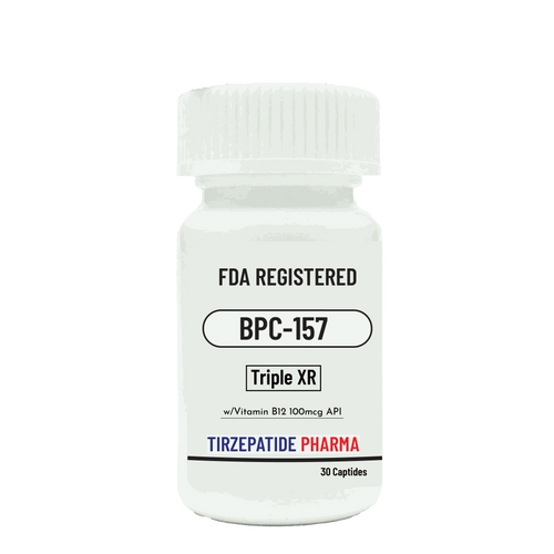 FDA registered BPC-157 Salt Triple XR peptide with Vitamin B12, 30 capsules bottle