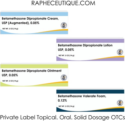 Betamethasone topical creams, lotions, ointments, and foam for anti-inflammatory treatment private label products