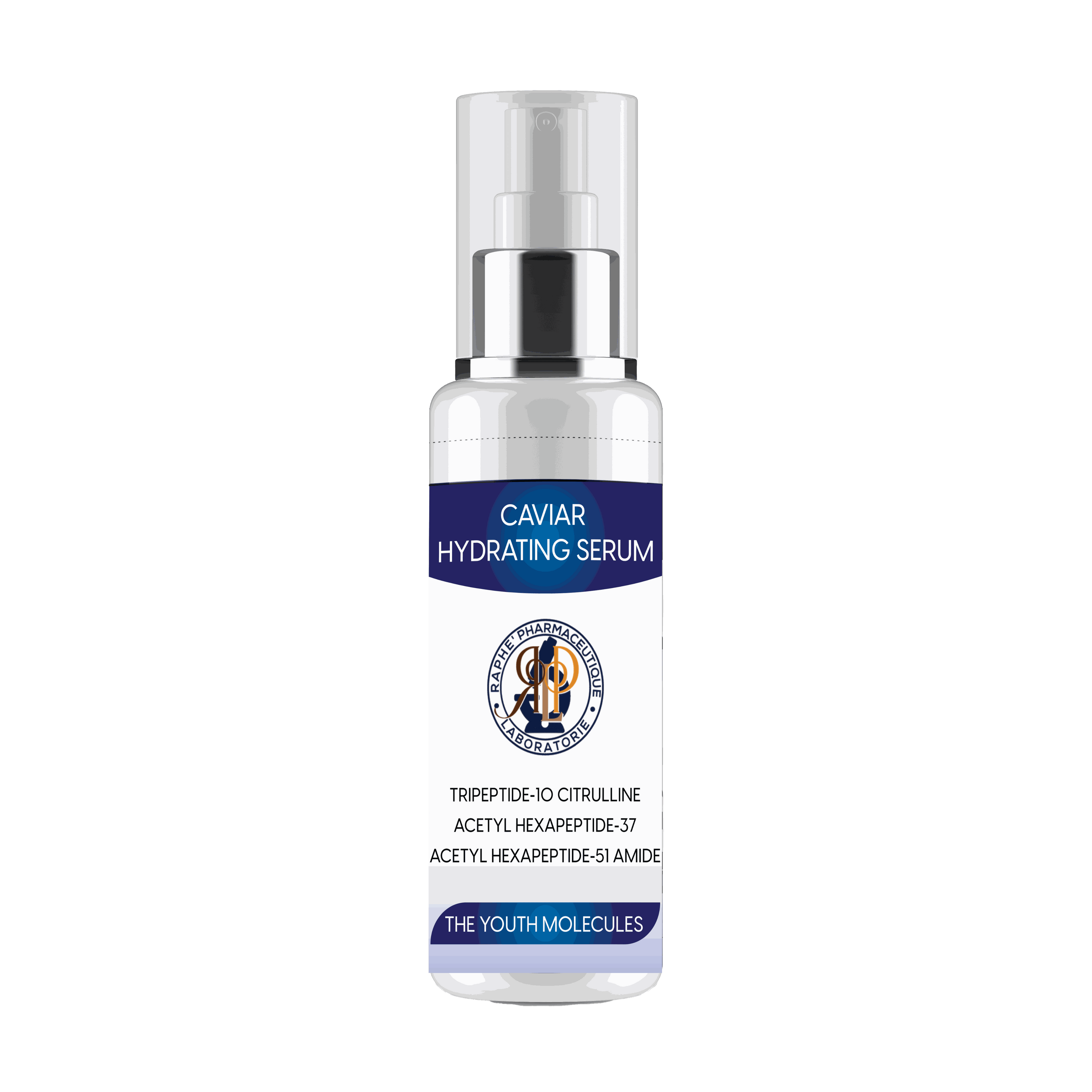 Anti Aging Caviar hydrating serum bottle for skin renewal with peptides and anti-wrinkle formula