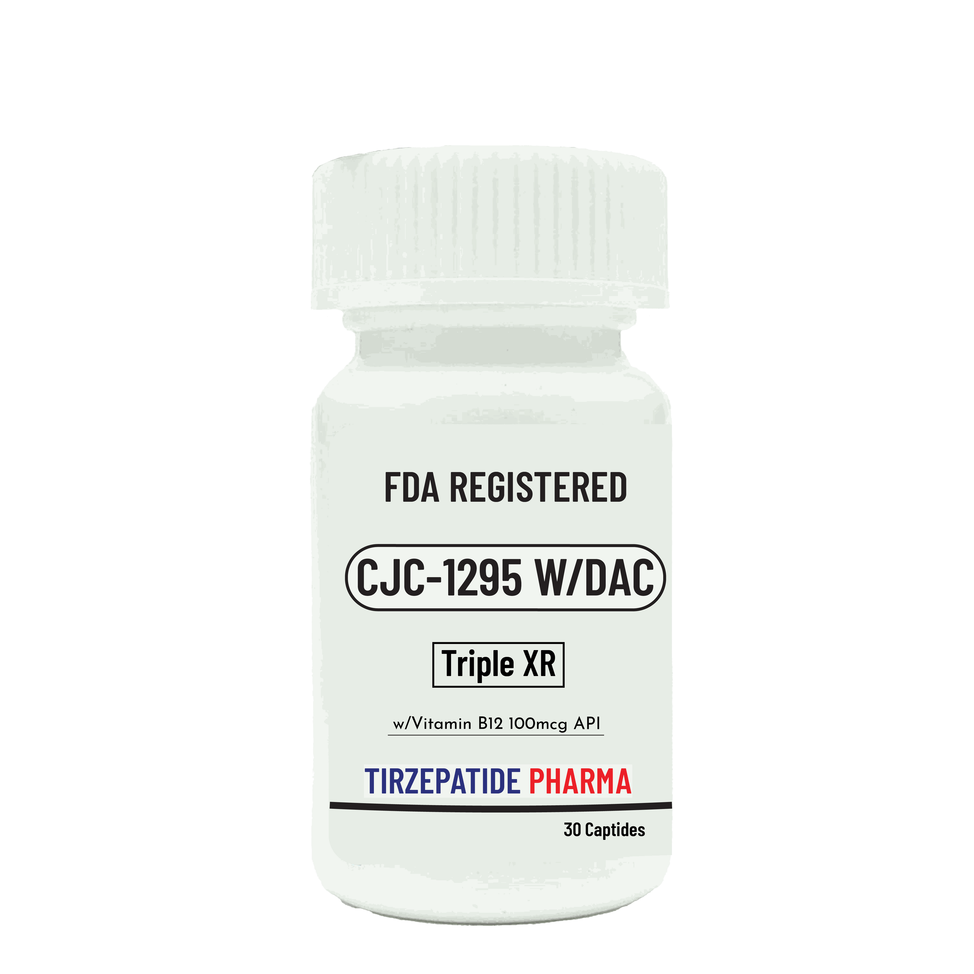 FDA registered CJC-1295 w/DAC peptide with Vitamin B12 in white bottle