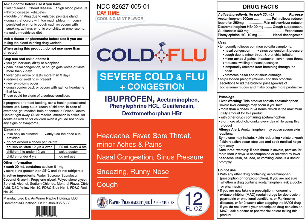 Multi-action Cold Flu Syrup For Severe Cough Cold Flu Decongestant 150ml