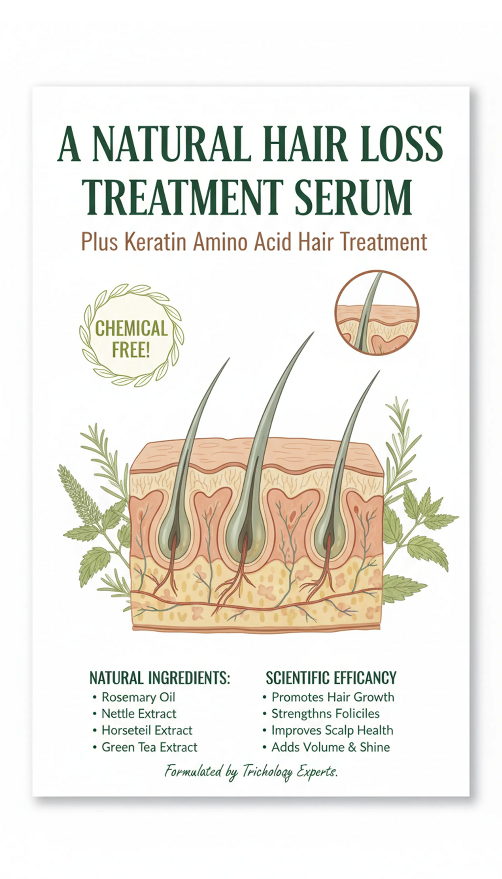 Best Hair Loss Product For Women with Biotin 5% and Minerals 250 pks 2-60ml 2 Months Supply