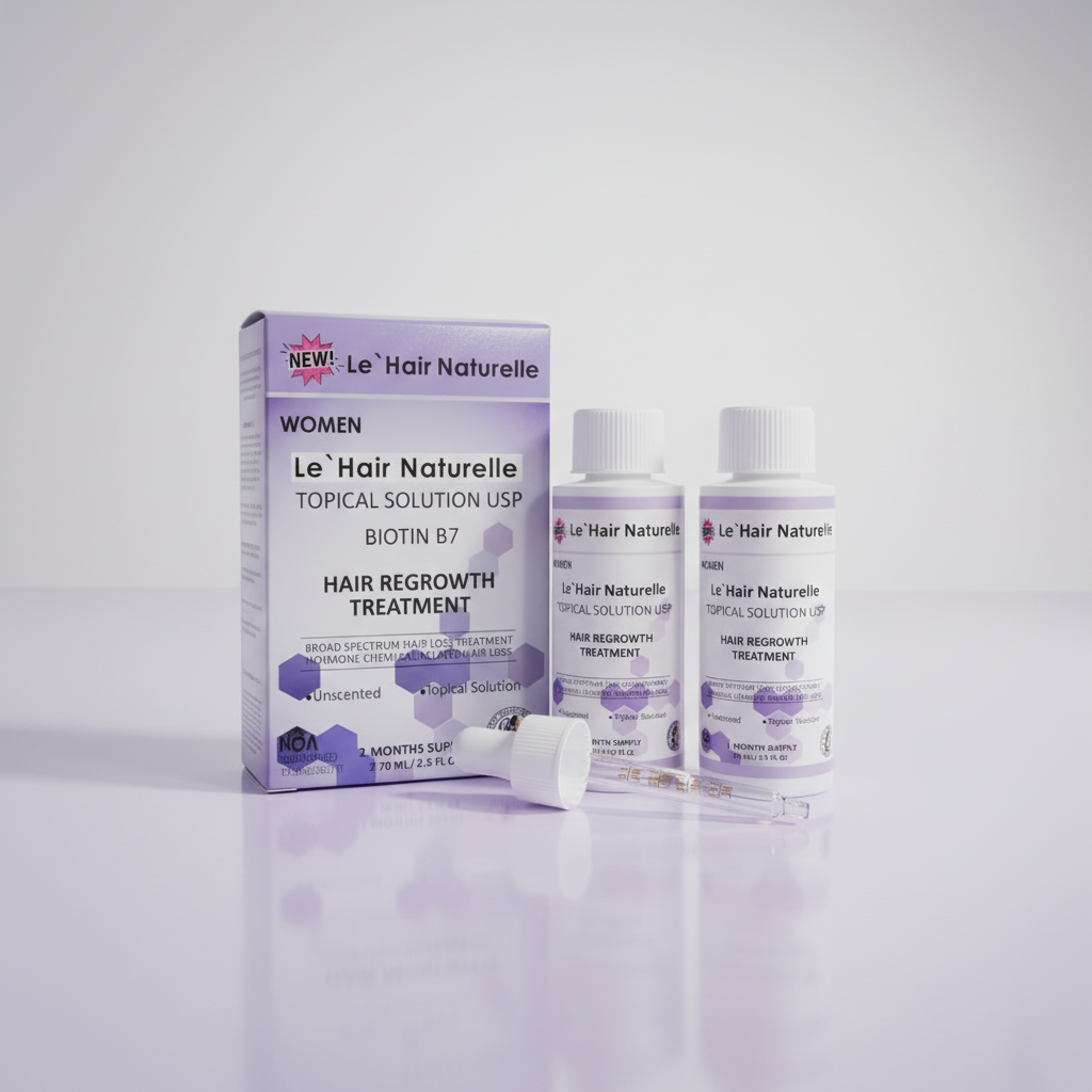 Best Hair Loss Product For Women with Biotin 5% and Minerals 250 pks 2-60ml 2 Months Supply