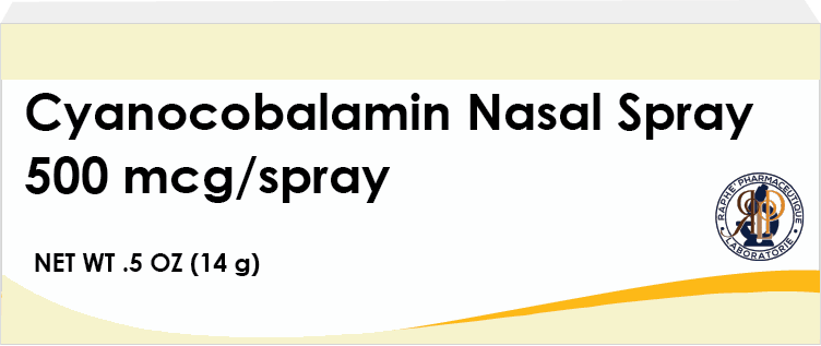 Cyanocobalamin nasal spray 500 mcg bottle 14g by Raphe Pharmaceutique Laboratories
