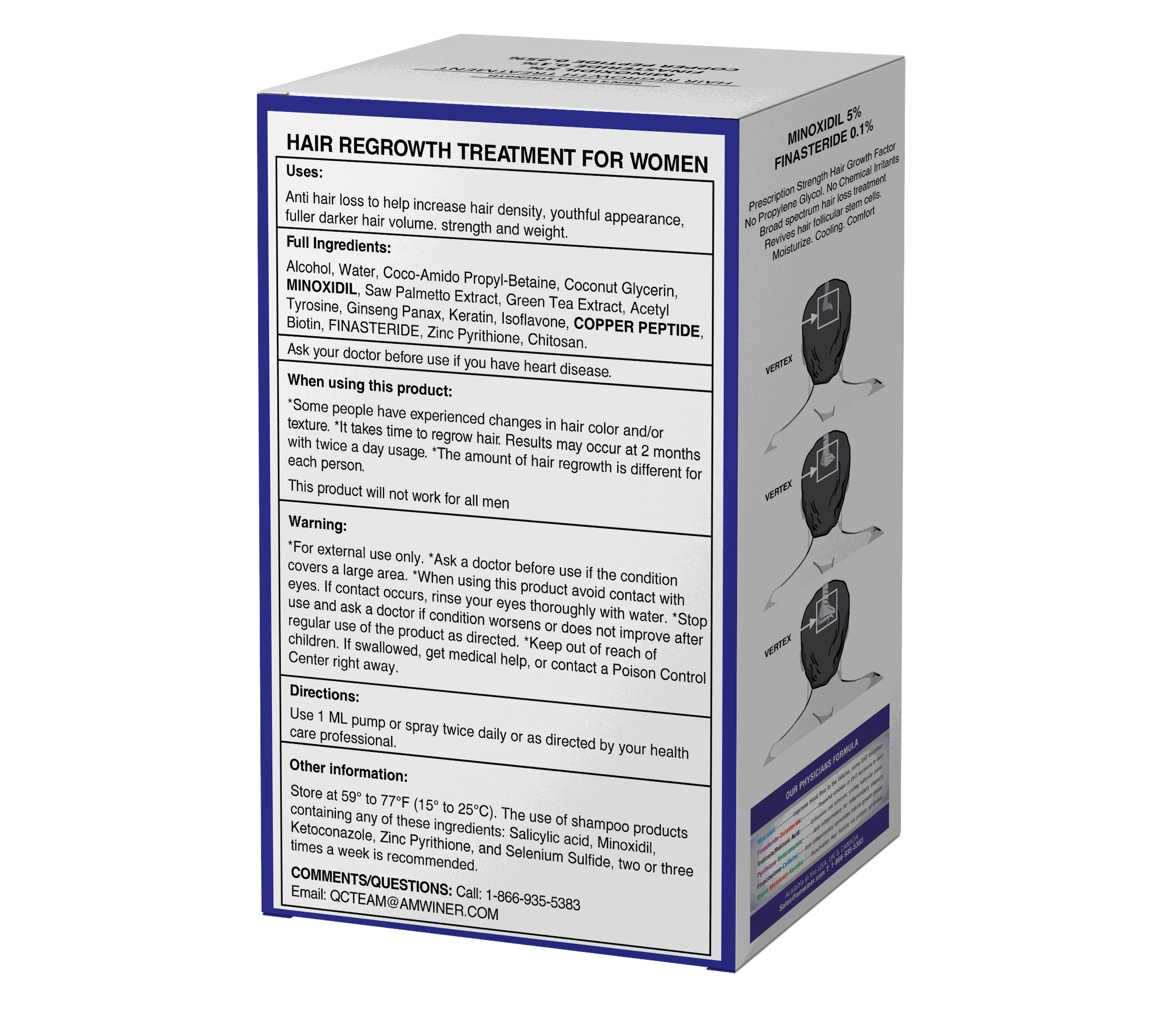 Physicians Formulary MenSecret Copper Peptide Emergency Hair Restoration Solution  2-Packs 250 Packs Wholesale