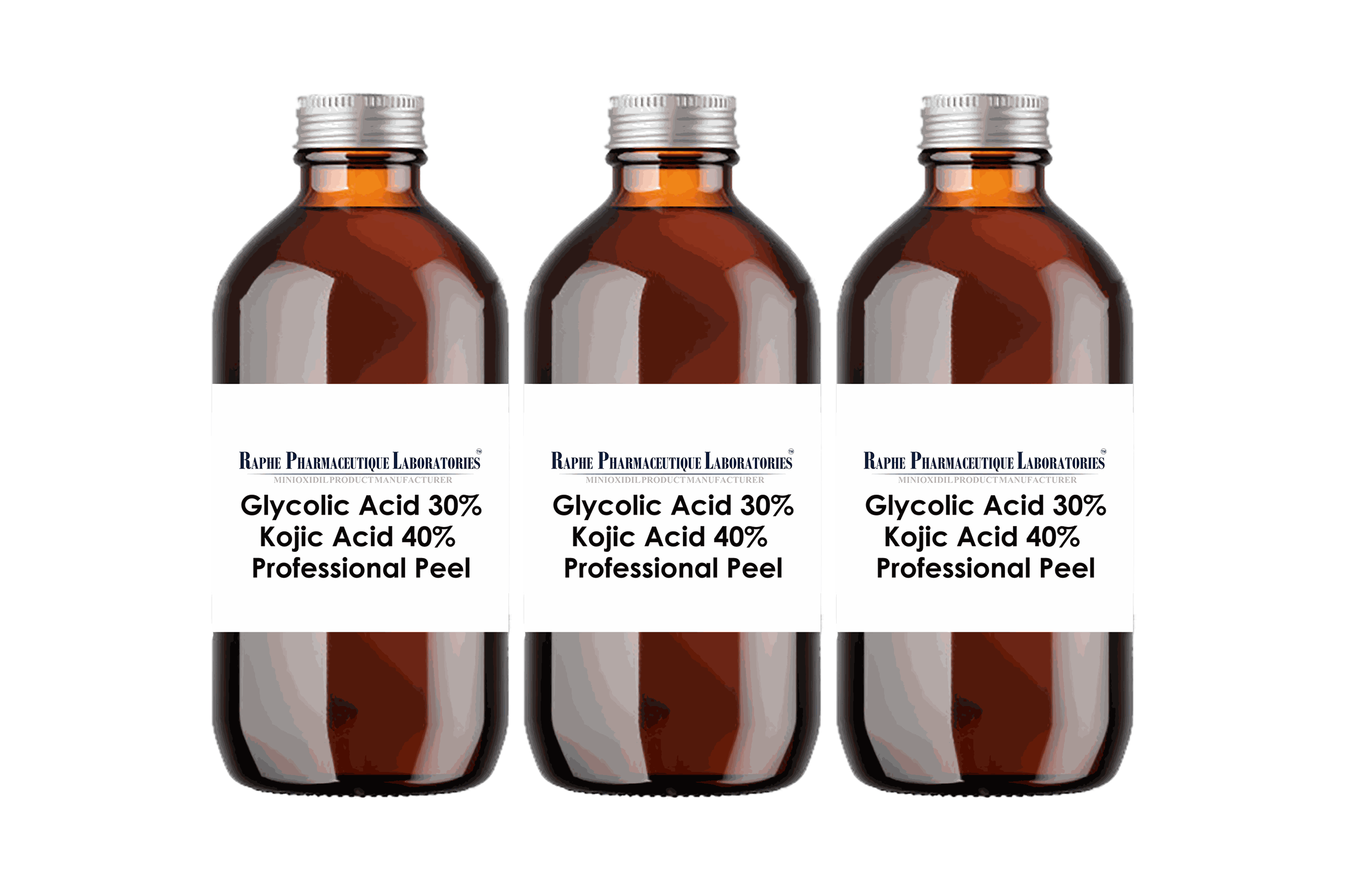 Wholesale glycolic acid 30% and kojic acid 40% professional chemical peel bottles for skin whitening and pigmentation correction