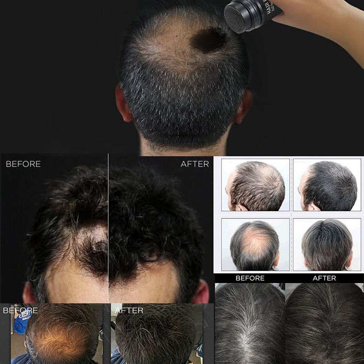 White Private Label Keratin Fibrils 98% & 2% Biotin Powder 50g and Fiber Holding Spray 120ml Pack