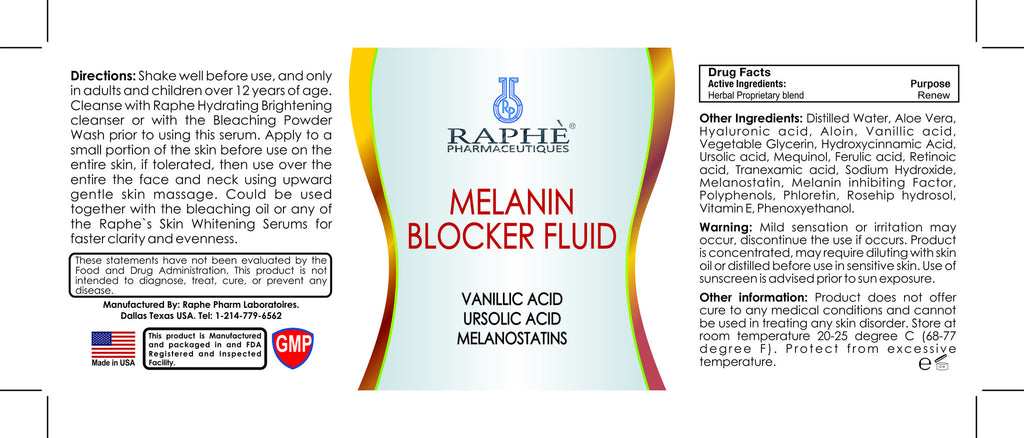 Age Reversal Serum Melanin Blocker Fluid with Vanillic Acid and Ursolic Acid for skin brightening and spot reduction