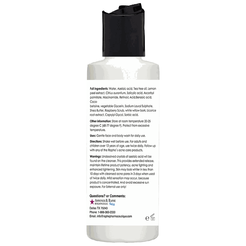Wholesale maximum strength acne cleanser deep acne wash with antioxidants, vitamin C, willow bark for pigmented skin and blackheads, 5oz bottle